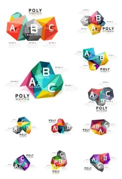 Abstract triangle low poly infographic template Stock Illustration