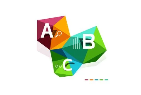 Abstract triangle low poly infographic template Stock Illustration