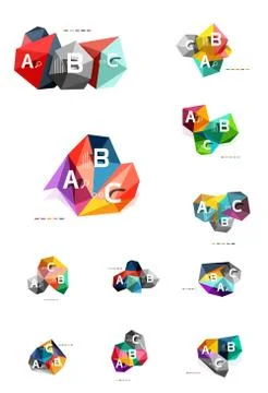Abstract triangle low poly infographic template Stockillustratie