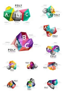 Abstract triangle low poly infographic template Stock Illustration