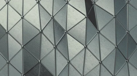 Abstract Triangle Metallic Background, 3d Animation 4k Stock Footage 64075434