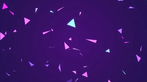 Abstract triangle particles or confetti falling down animation. glowing shapes Stock Footage 161889164