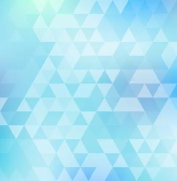 Abstract triangle pattern on blue color background and texture. Geometric tec Illustrazione stock