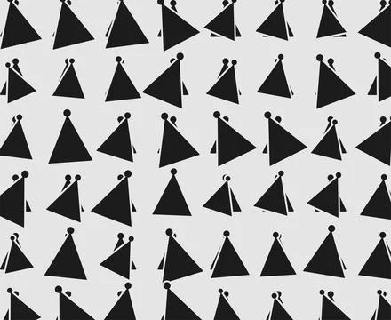 Abstract triangle pattern with circle dots black and white Stockillustratie