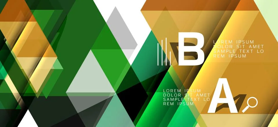 Abstract triangle pattern, colorful backdrop. Presentation template. Modern Illustrazione stock