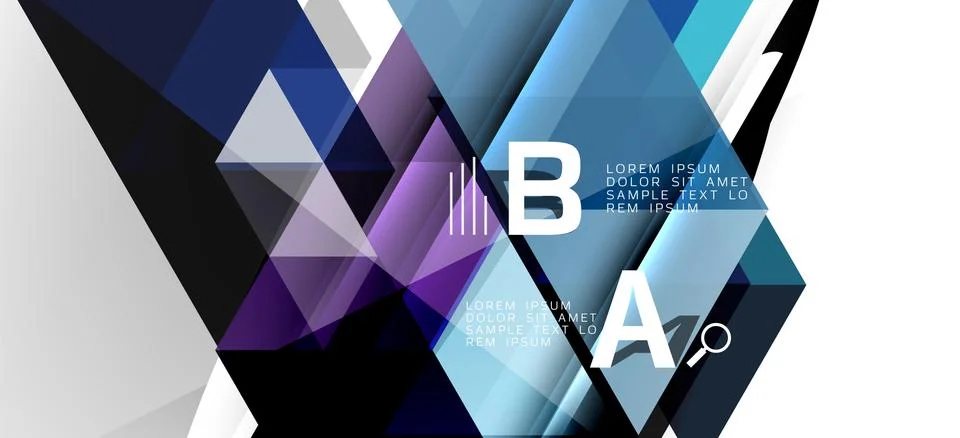 Abstract triangle pattern, colorful backdrop. Presentation template. Modern Stock Illustration