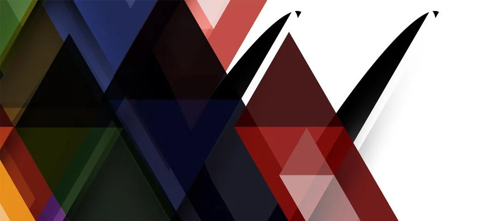 Abstract triangle pattern, colorful backdrop. Presentation template. Modern Stock Illustration