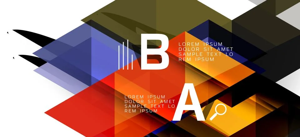 Abstract triangle pattern, colorful backdrop. Presentation template. Modern Stockillustratie
