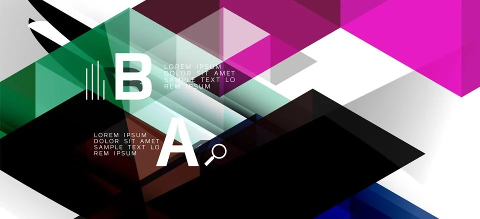 Abstract triangle pattern, colorful backdrop. Presentation template. Modern Stockillustratie