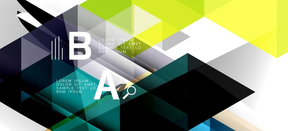 Abstract triangle pattern, colorful backdrop. Presentation template. Modern Stock Illustration