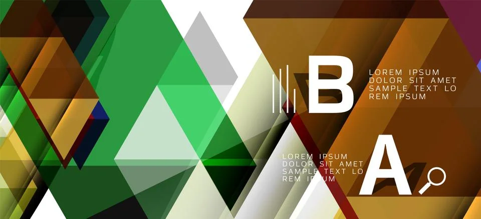 Abstract triangle pattern, colorful backdrop. Presentation template. Modern 스톡 일러스트