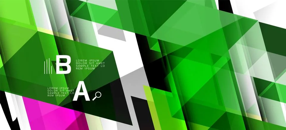 Abstract triangle pattern, colorful backdrop. Presentation template. Modern Stockillustratie