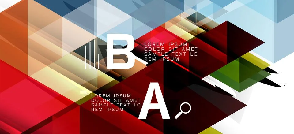 Abstract triangle pattern, colorful backdrop. Presentation template. Modern Stock Illustration