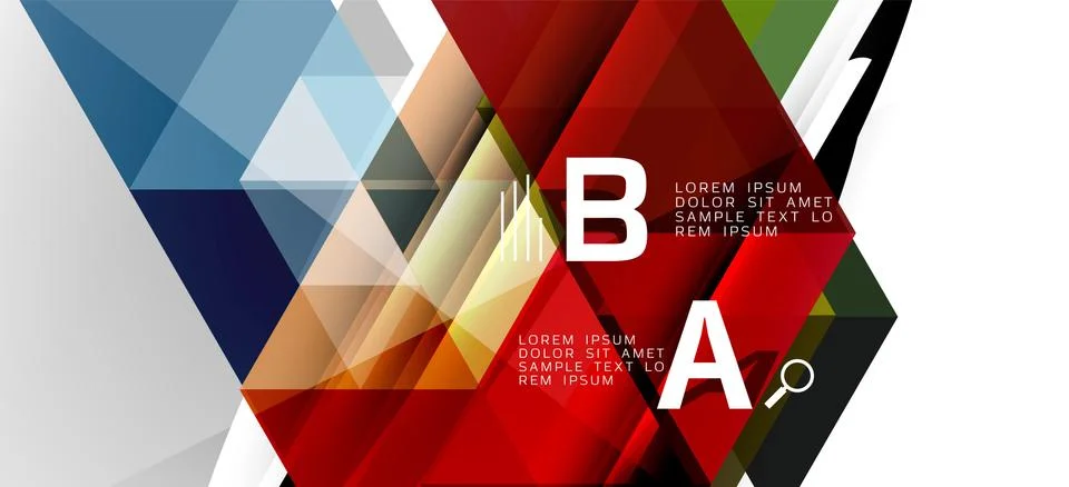 Abstract triangle pattern, colorful backdrop. Presentation template. Modern Stock Illustration