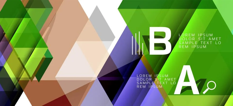 Abstract triangle pattern, colorful backdrop. Presentation template. Modern Stockillustratie