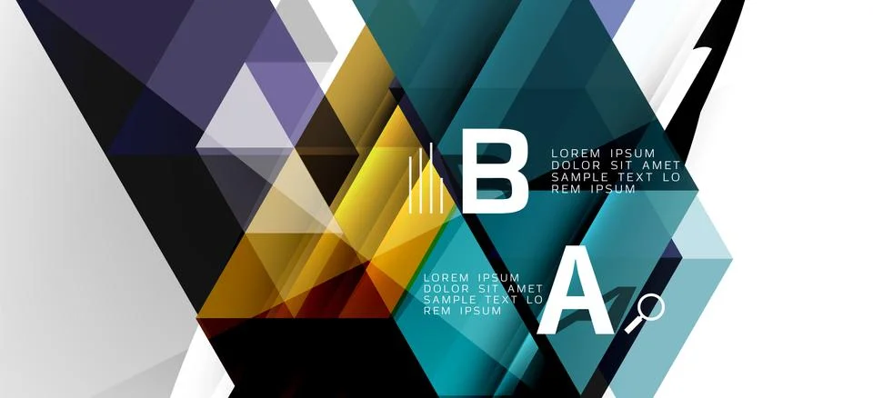 Abstract triangle pattern, colorful backdrop. Presentation template. Modern Stock Illustration