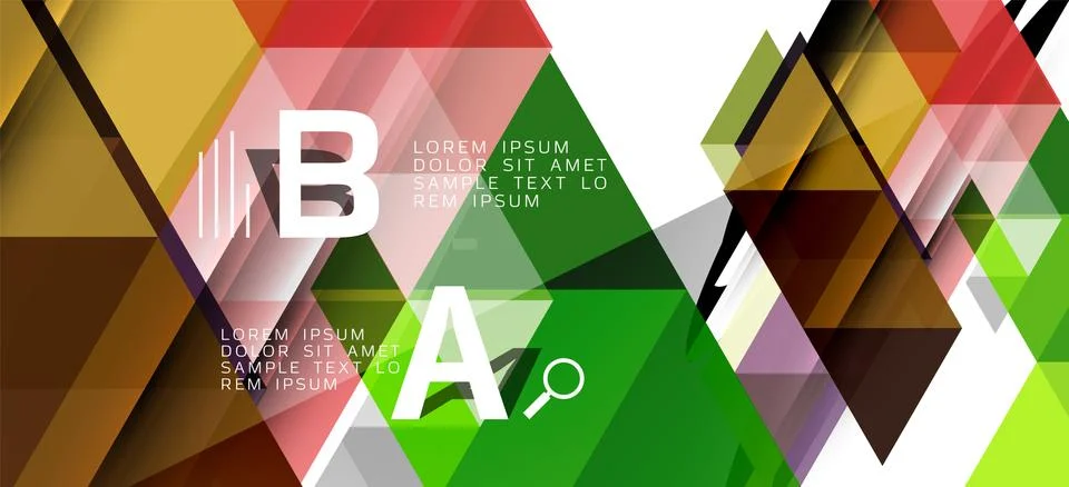 Abstract triangle pattern, colorful backdrop. Presentation template. Modern Stock Illustration