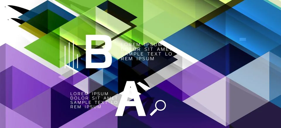 Abstract triangle pattern, colorful backdrop. Presentation template. Modern Stock Illustration