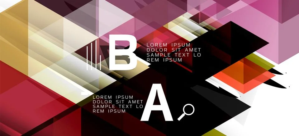 Abstract triangle pattern, colorful backdrop. Presentation template. Modern Stock Illustration