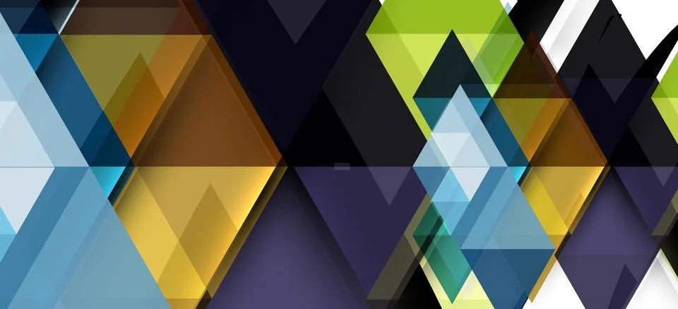 Abstract triangle pattern, colorful backdrop. Presentation template. Modern Stock Illustration