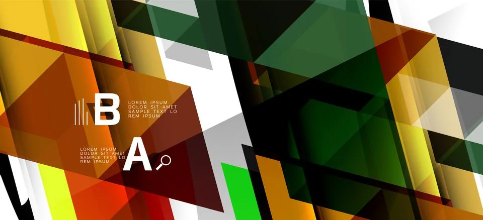 Abstract triangle pattern, colorful backdrop. Presentation template. Modern Stock Illustration