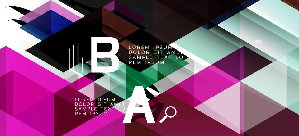 Abstract triangle pattern, colorful backdrop. Presentation template. Modern 스톡 일러스트