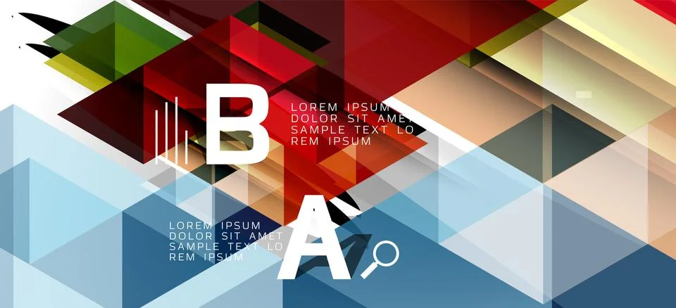 Abstract triangle pattern, colorful backdrop. Presentation template. Modern Illustrazione stock