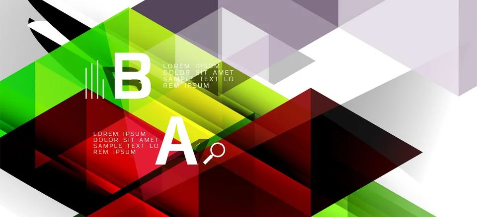 Abstract triangle pattern, colorful backdrop. Presentation template. Modern Illustrazione stock