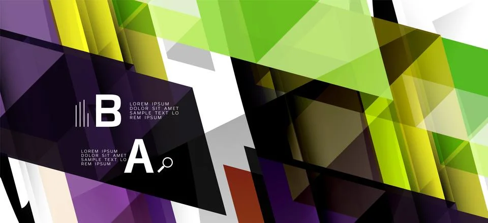 Abstract triangle pattern, colorful backdrop. Presentation template. Modern Stock Illustration
