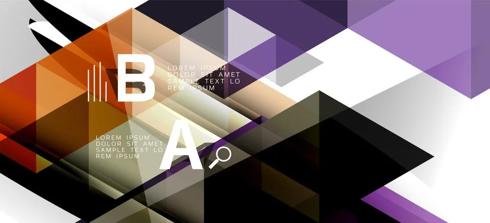 Abstract triangle pattern, colorful backdrop. Presentation template. Modern Stock Illustration