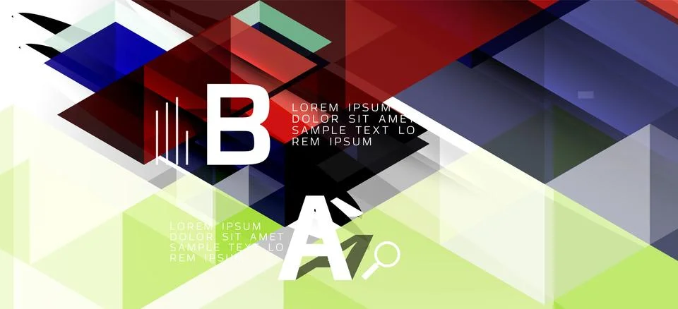 Abstract triangle pattern, colorful backdrop. Presentation template. Modern Illustrazione stock