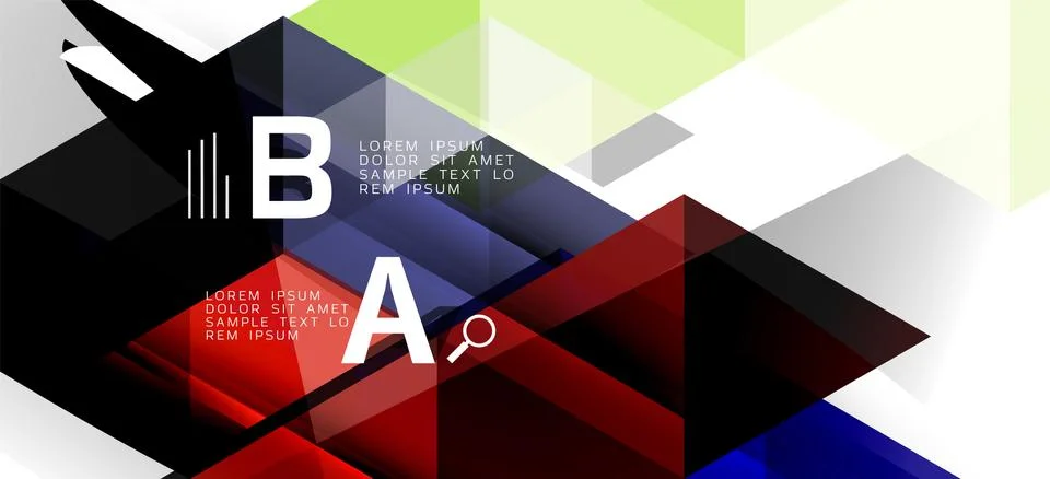 Abstract triangle pattern, colorful backdrop. Presentation template. Modern Stock Illustration