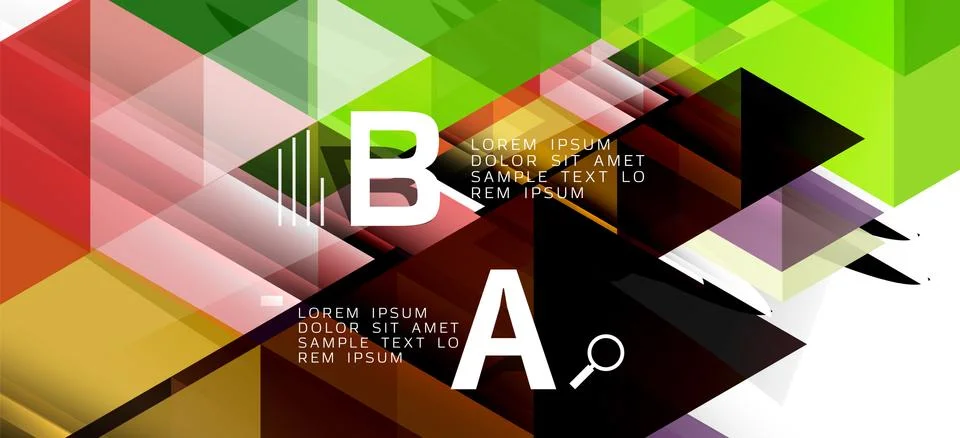 Abstract triangle pattern, colorful backdrop. Presentation template. Modern Stock Illustration