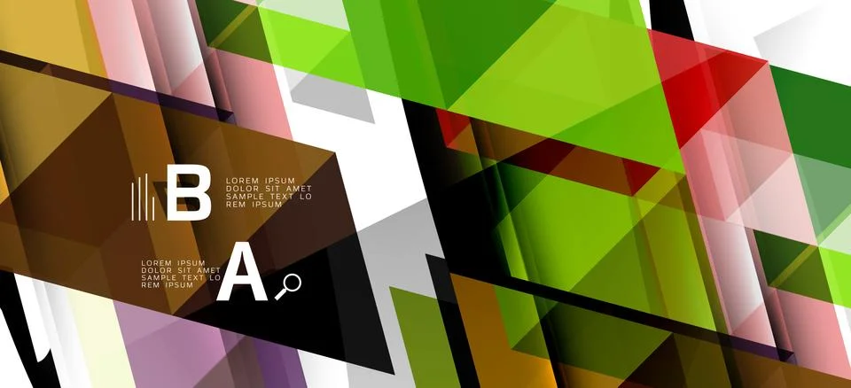 Abstract triangle pattern, colorful backdrop. Presentation template. Modern Stock Illustration