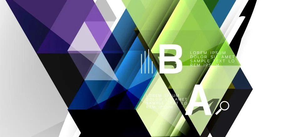 Abstract triangle pattern, colorful backdrop. Presentation template. Modern Stock Illustration