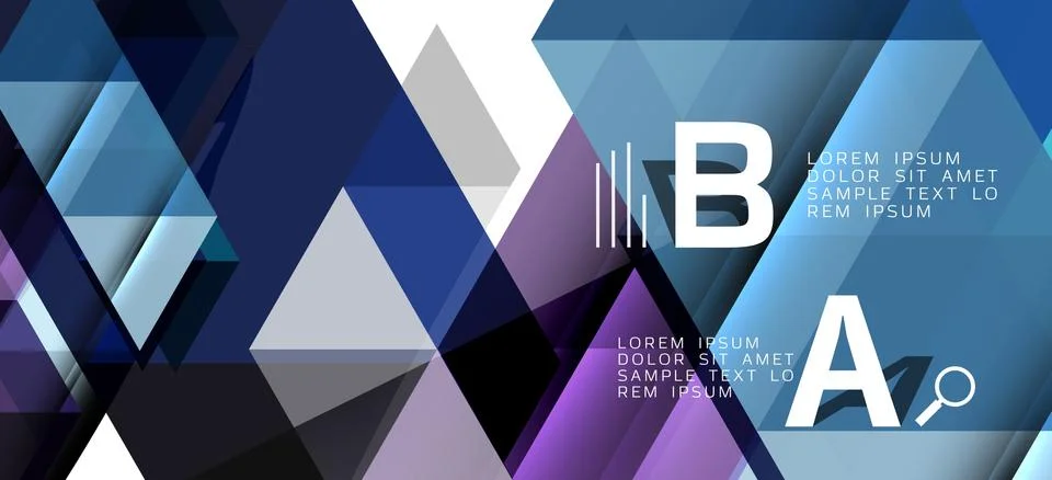 Abstract triangle pattern, colorful backdrop. Presentation template. Modern Stock Illustration