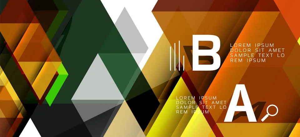 Abstract triangle pattern, colorful backdrop. Presentation template. Modern 스톡 일러스트