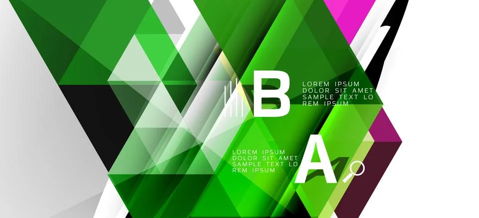 Abstract triangle pattern, colorful backdrop. Presentation template. Modern Illustrazione stock