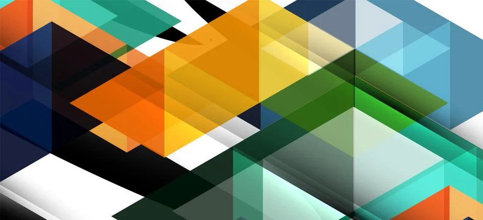 Abstract triangle pattern, colorful backdrop. Presentation template. Modern Stock Illustration