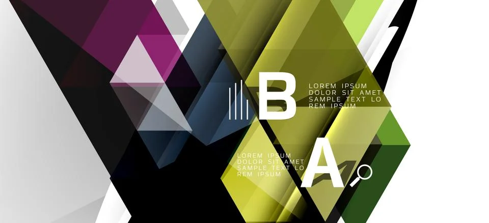 Abstract triangle pattern, colorful backdrop. Presentation template. Modern Stock Illustration