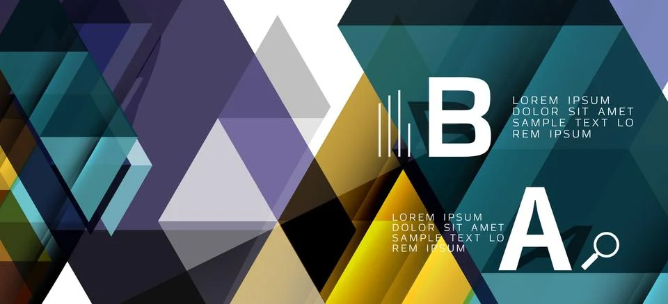 Abstract triangle pattern, colorful backdrop. Presentation template. Modern Stockillustratie