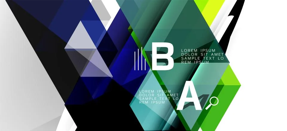 Abstract triangle pattern, colorful backdrop. Presentation template. Modern Illustrazione stock