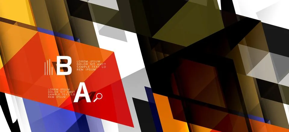 Abstract triangle pattern, colorful backdrop. Presentation template. Modern 스톡 일러스트