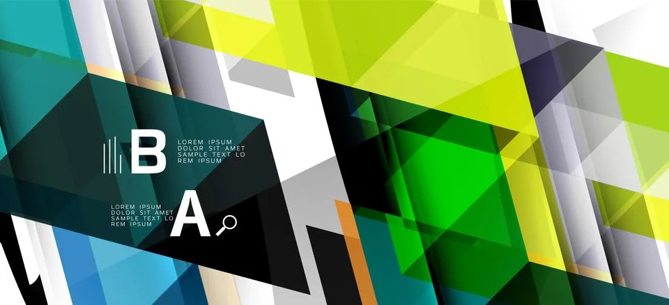 Abstract triangle pattern, colorful backdrop. Presentation template. Modern Stock Illustration