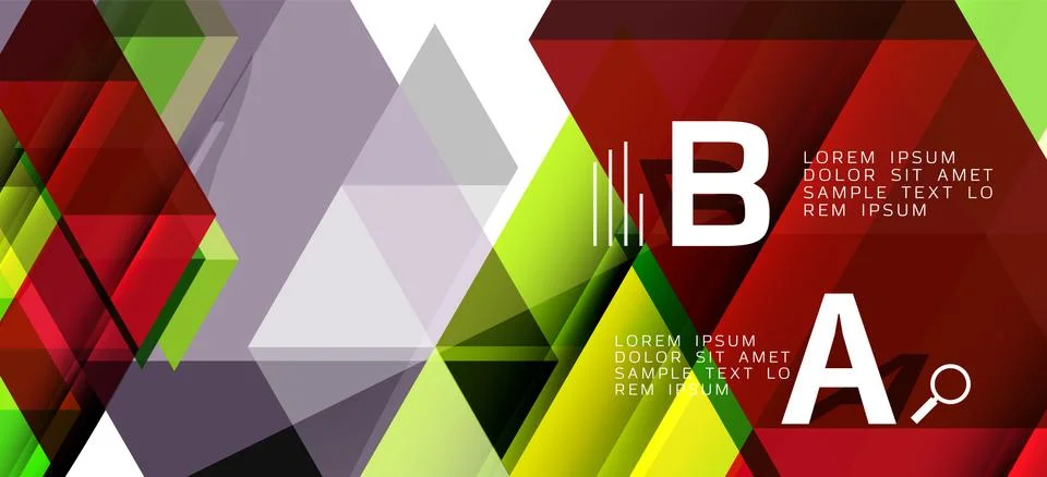 Abstract triangle pattern, colorful backdrop. Presentation template. Modern Stock Illustration