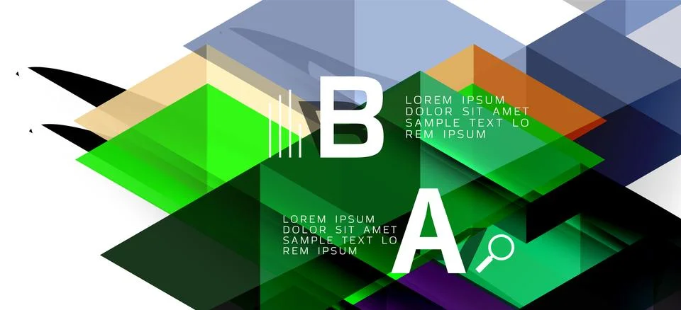 Abstract triangle pattern, colorful backdrop. Presentation template. Modern Stock Illustration