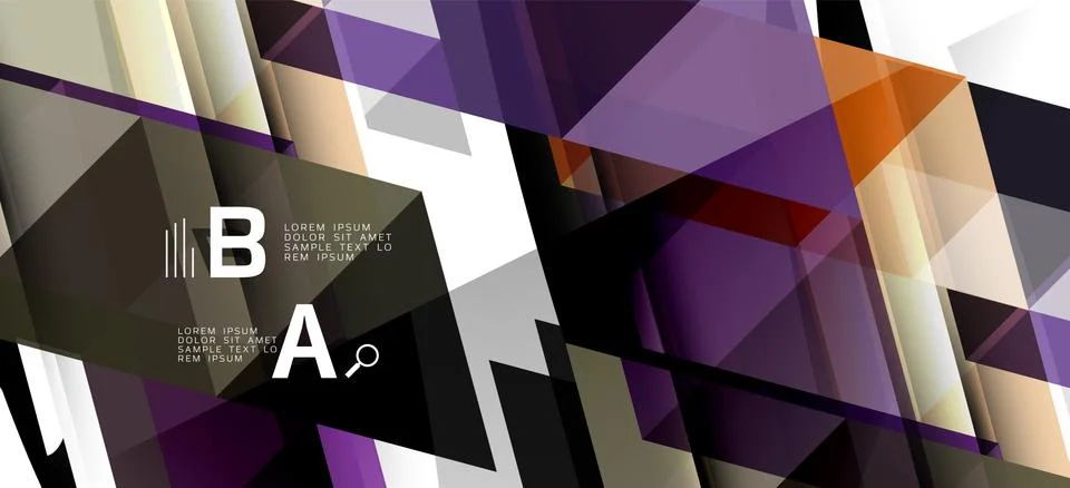 Abstract triangle pattern, colorful backdrop. Presentation template. Modern Stock Illustration