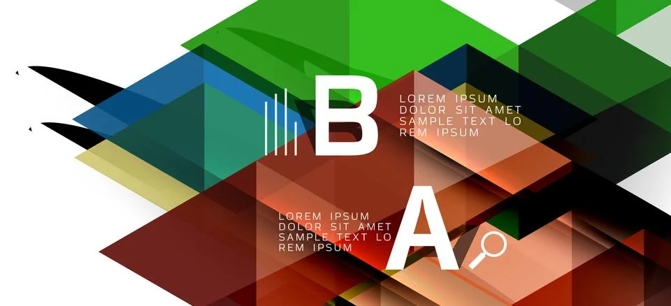 Abstract triangle pattern, colorful backdrop. Presentation template. Modern Stock Illustration