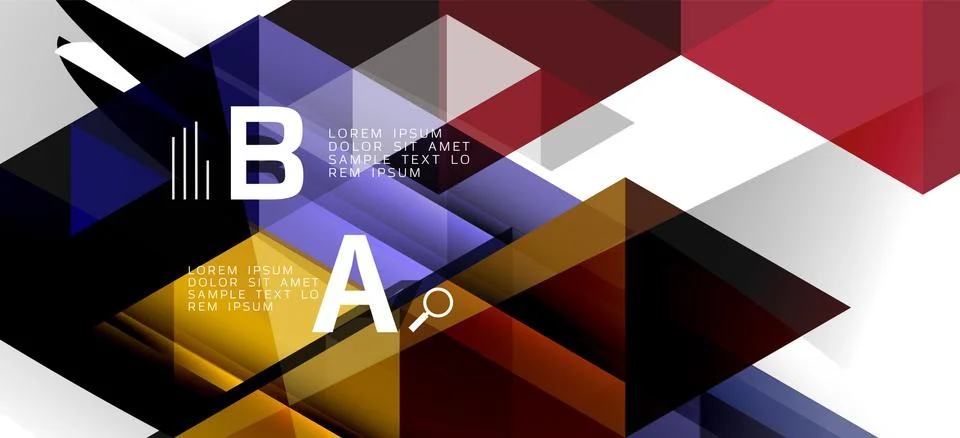 Abstract triangle pattern, colorful backdrop. Presentation template. Modern Stock Illustration