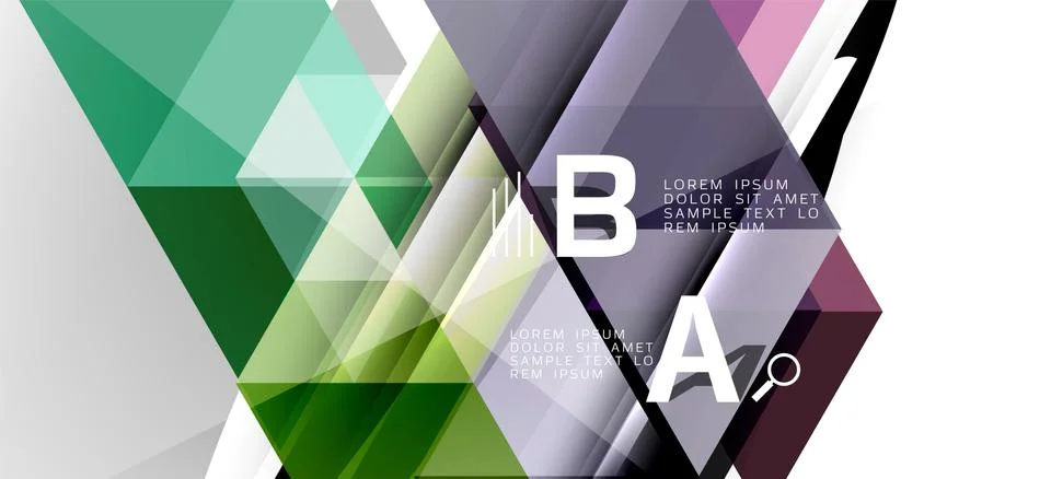 Abstract triangle pattern, colorful backdrop. Presentation template. Modern Stock Illustration